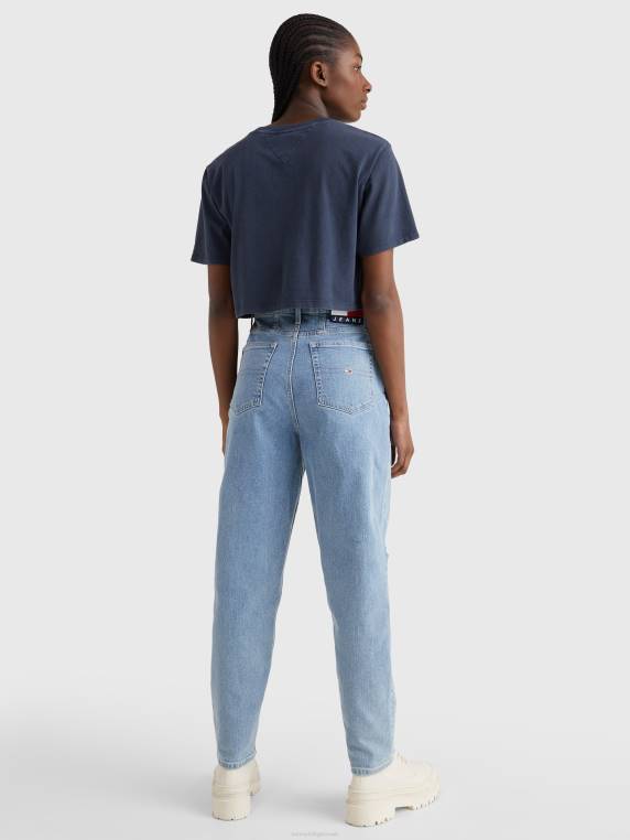 חולצת לוגו סופר קצוץ מכללה NX202815 צי הדמדומים Tommy Hilfiger