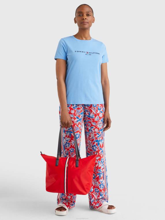 חולצת טריקו חיונית עם צווארון צווארון NX202819 כחול הידראנגאה Tommy Hilfiger