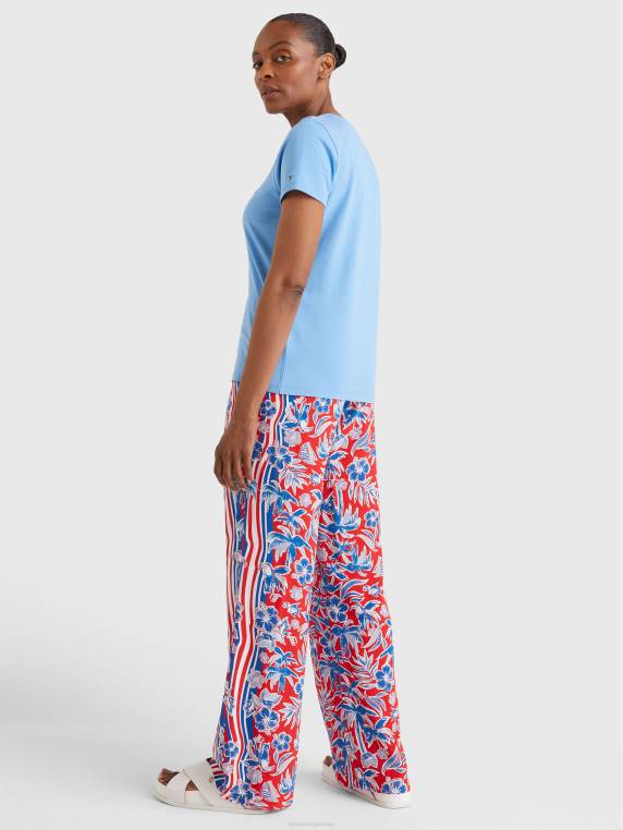 חולצת טריקו חיונית עם צווארון צווארון NX202819 כחול הידראנגאה Tommy Hilfiger