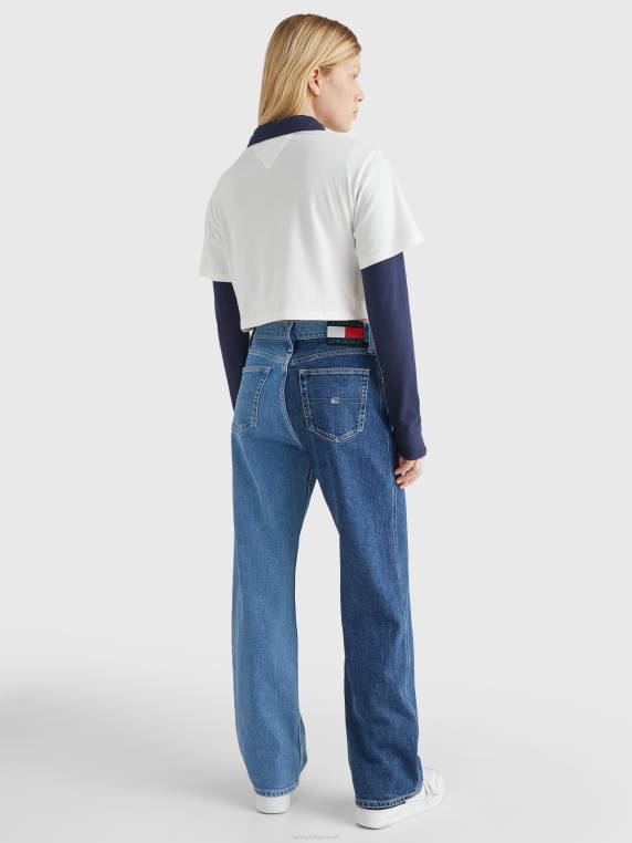 חולצת לוגו סופר קצוץ מכללה NX202825 אקרו Tommy Hilfiger