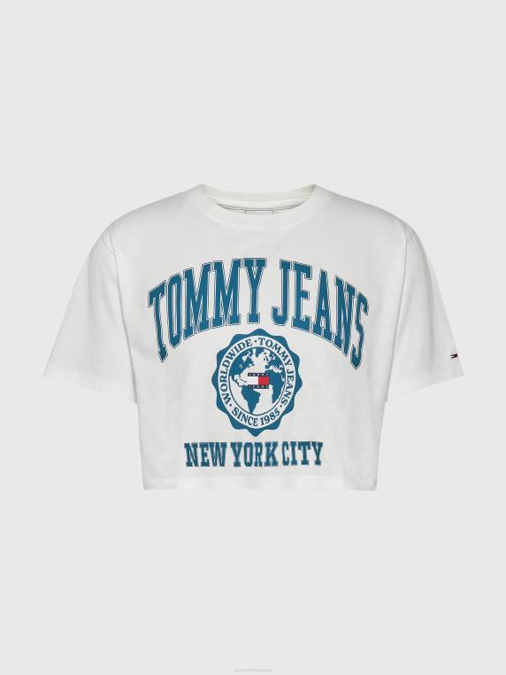 חולצת לוגו סופר קצוץ מכללה NX202825 אקרו Tommy Hilfiger