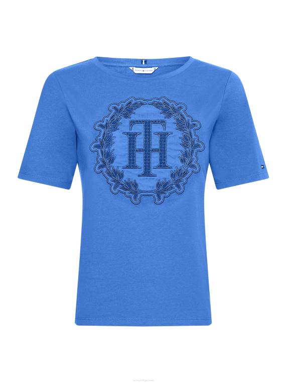 אפליקציית מונוגרמה חולצה קצרה NX202829 ורונה כחול Tommy Hilfiger