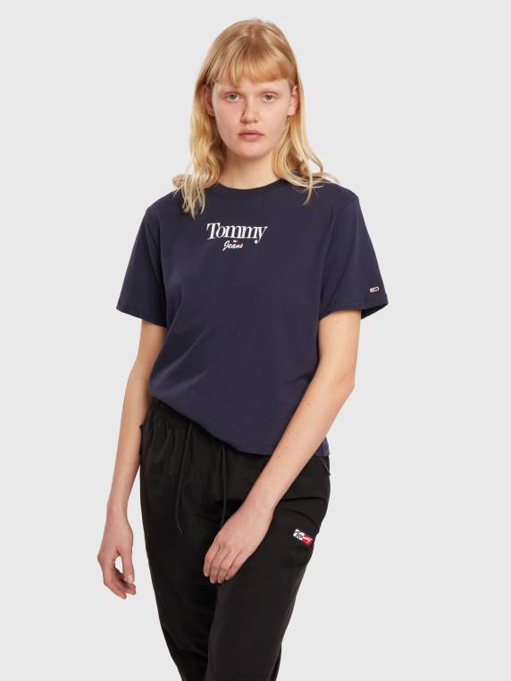 טי לוגו חיוני NX202844 צי הדמדומים Tommy Hilfiger