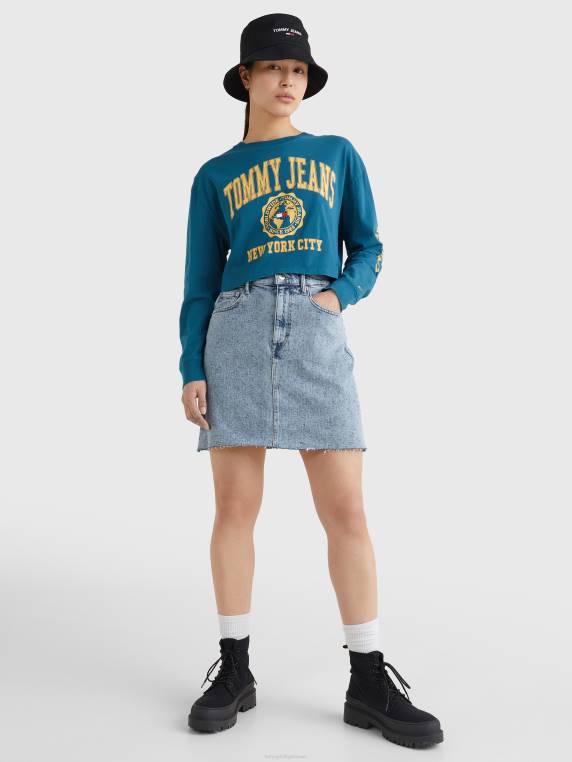 חולצת טריקו עם שרוולים ארוכים עם לוגו של המכללה NX202850 בֶּנזִין Tommy Hilfiger