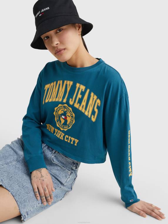 חולצת טריקו עם שרוולים ארוכים עם לוגו של המכללה NX202850 בֶּנזִין Tommy Hilfiger