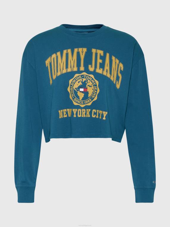 חולצת טריקו עם שרוולים ארוכים עם לוגו של המכללה NX202850 בֶּנזִין Tommy Hilfiger