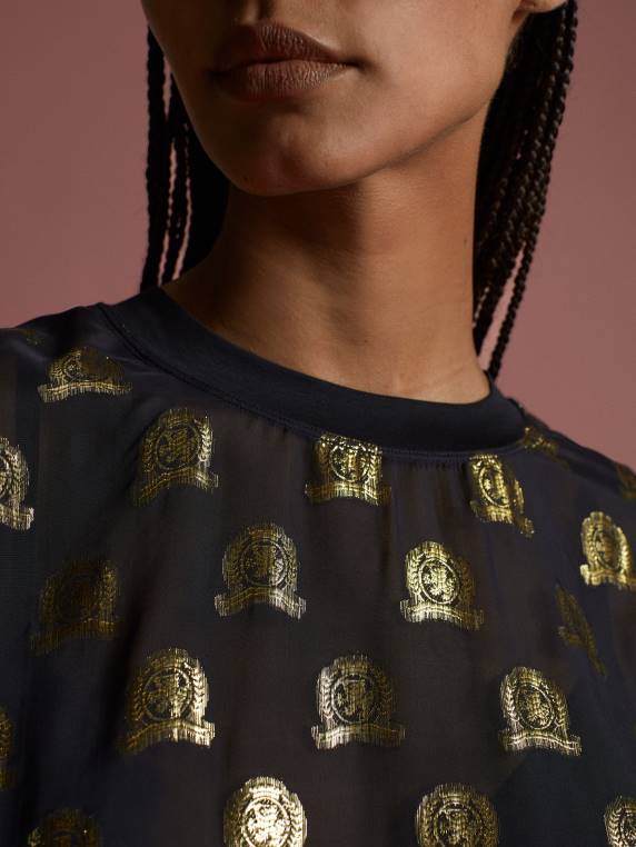 חולצת טי-שירט של אוסף קרסט ויסקוזה NX202861 שָׁחוֹר Tommy Hilfiger