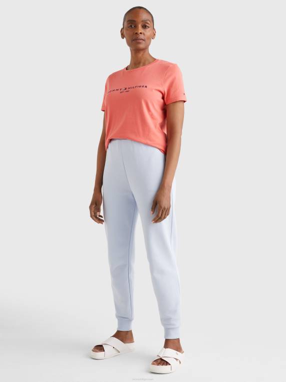 חולצת טריקו חיונית עם צווארון צווארון NX202866 אלמוג קריסטל Tommy Hilfiger