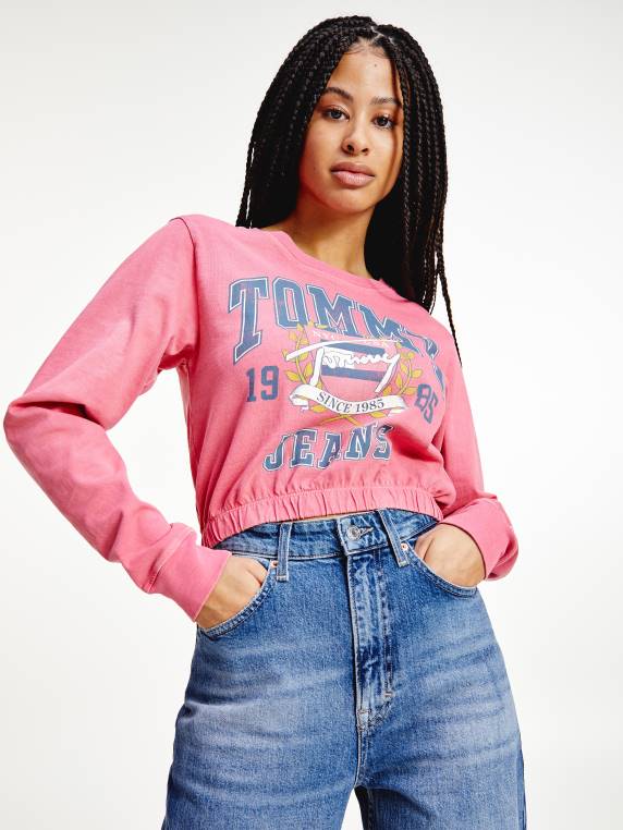 טי קולג' וינטג' אלסטי NX202870 אבטיח עמוק Tommy Hilfiger