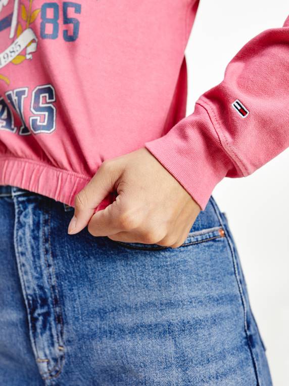 טי קולג' וינטג' אלסטי NX202870 אבטיח עמוק Tommy Hilfiger