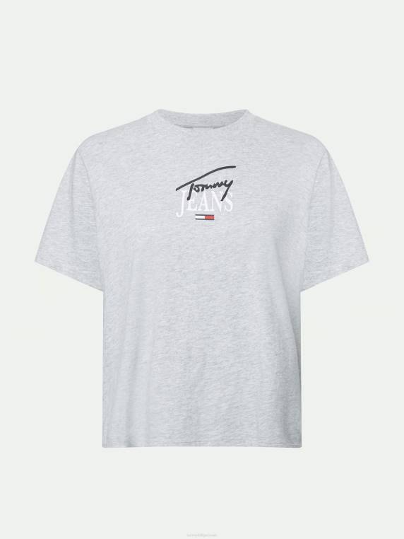 טי לוגו חיוני קלאסי NX202876 אברש אפור בהיר Tommy Hilfiger