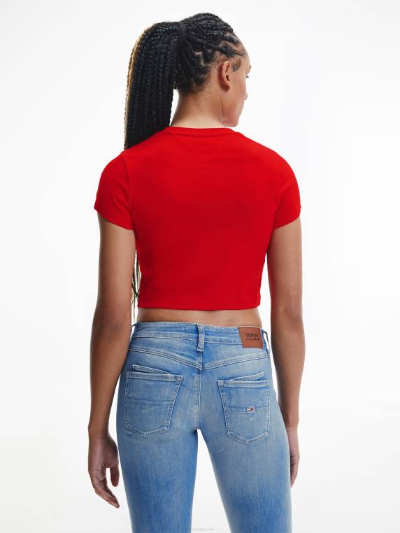 חולצת טריקו קצוצה לוגו NX202887 צי הדמדומים Tommy Hilfiger