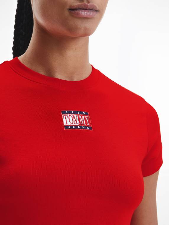 חולצת טריקו קצוצה לוגו NX202887 צי הדמדומים Tommy Hilfiger