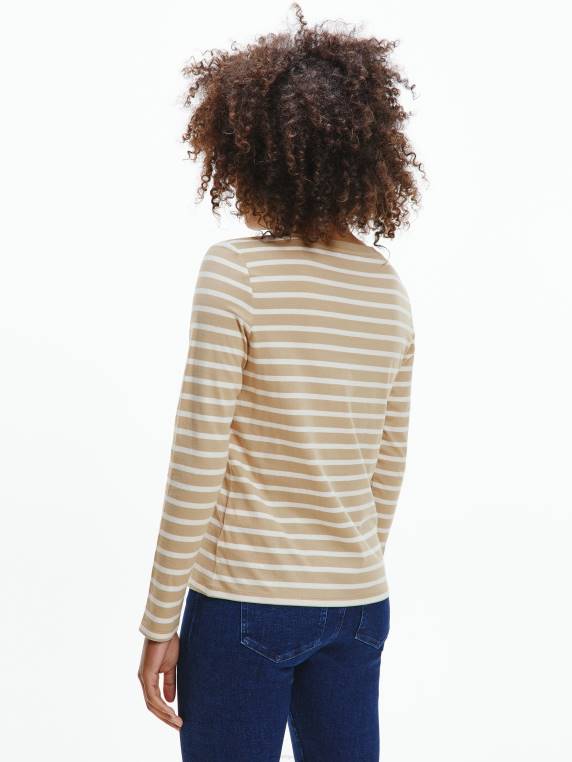 טי פסים עם שרוול ארוך NX202890 פס ברטון/בז' אקרו Tommy Hilfiger