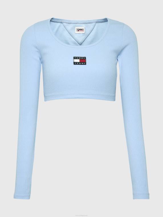 תג קרופ עם שרוול ארוך NX202896 שמיי שמברי Tommy Hilfiger