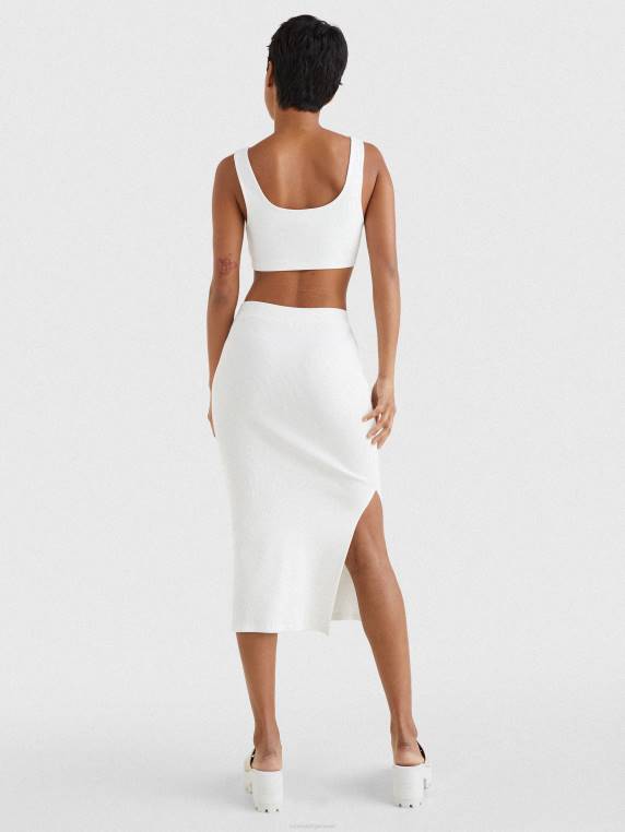 גופייה קצוצה תג NX202908 לבן Tommy Hilfiger