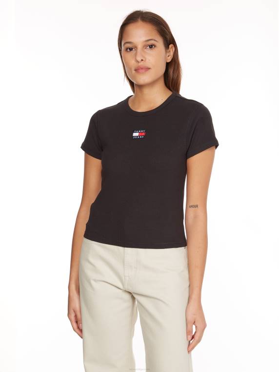 חולצת טריקו קצוצה תג NX202918 שָׁחוֹר Tommy Hilfiger