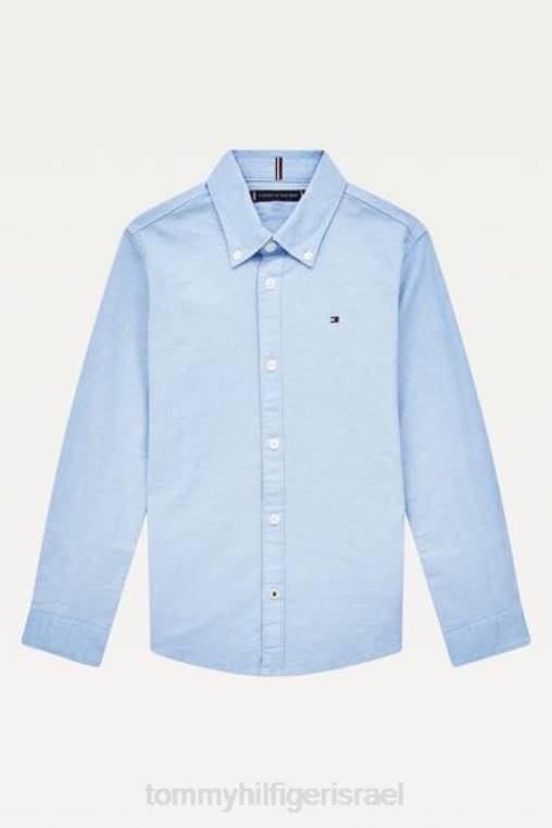 חולצת אוקספורד מתיחה לבנה NX202937 כְּחוֹל Tommy Hilfiger