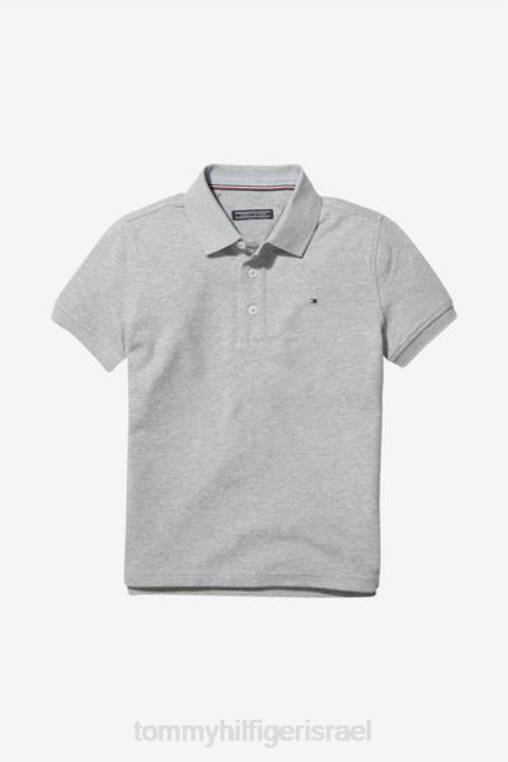 חולצת פולו בסיסית לבנים NX202938 אפור Tommy Hilfiger