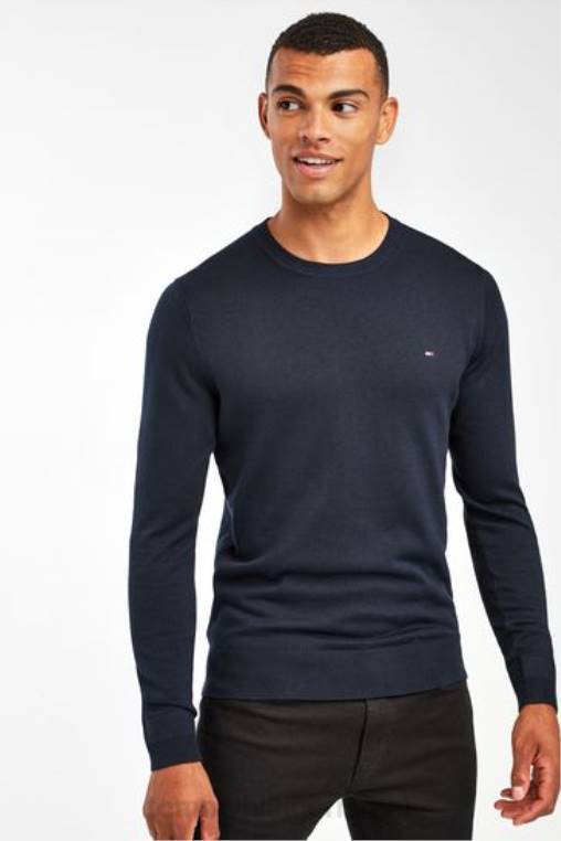 סוודר משי משי כותנה ליבה NX202976 כְּחוֹל Tommy Hilfiger