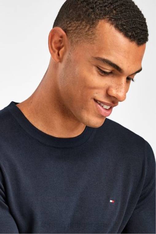 סוודר משי משי כותנה ליבה NX202976 כְּחוֹל Tommy Hilfiger