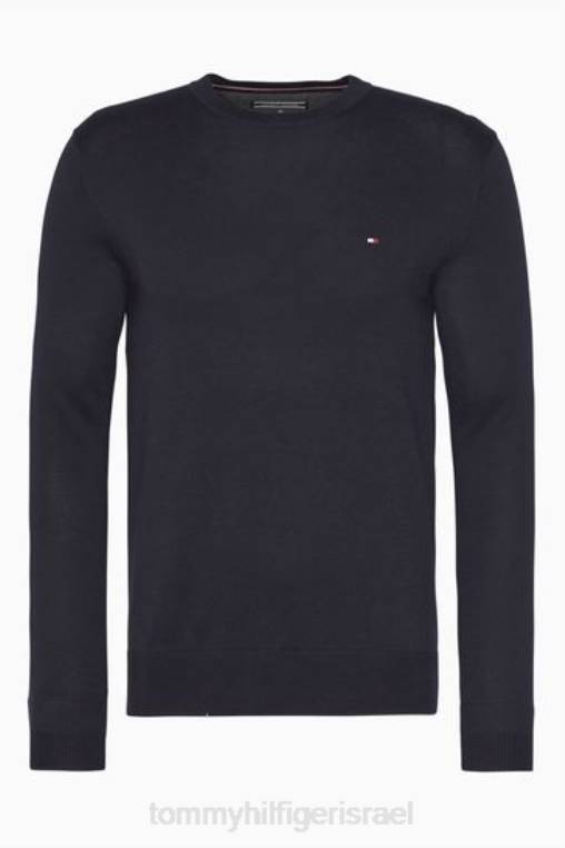 סוודר משי משי כותנה ליבה NX202976 כְּחוֹל Tommy Hilfiger