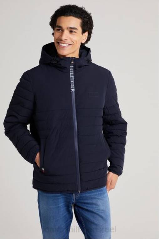 ז'קט קפוצ'ון מתיחה NX202984 כְּחוֹל Tommy Hilfiger