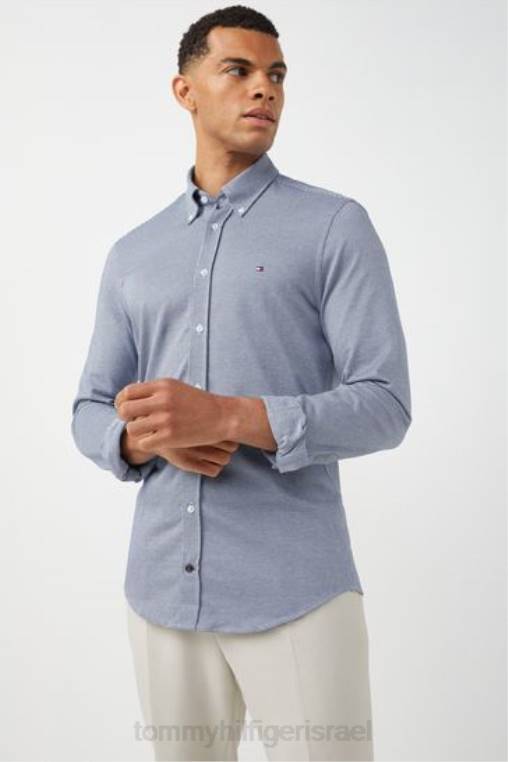 חולצת ג'רסי ג'קארד NX202987 כְּחוֹל Tommy Hilfiger