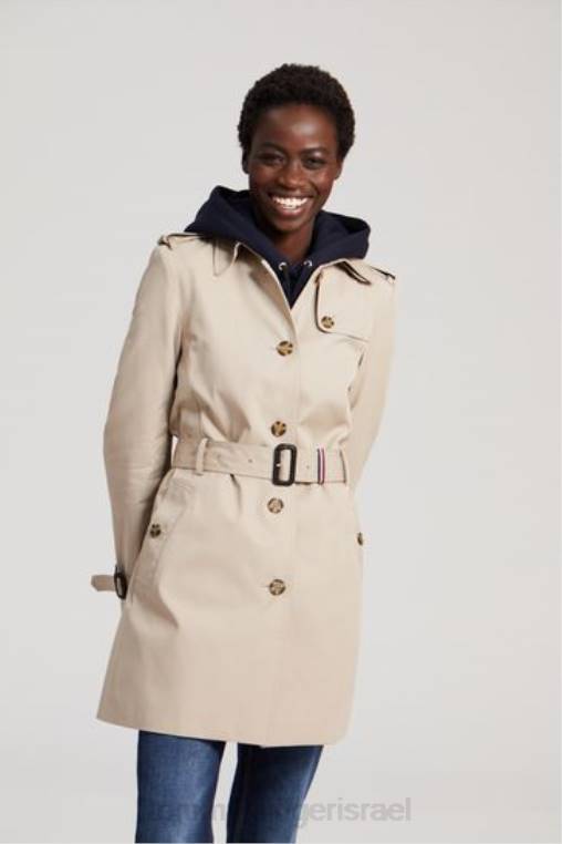 מעיל טרנץ' חד חזה מורשת NX202998 חום גמל Tommy Hilfiger