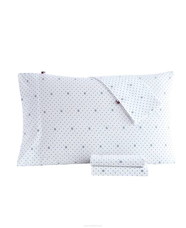 זוג ציפית סטנדרטית קוויאר מנוקד NX202 לבן Tommy Hilfiger