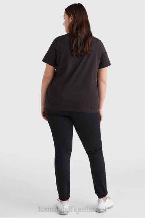 חולצת טריקו עקומה NX203010 שָׁחוֹר Tommy Hilfiger
