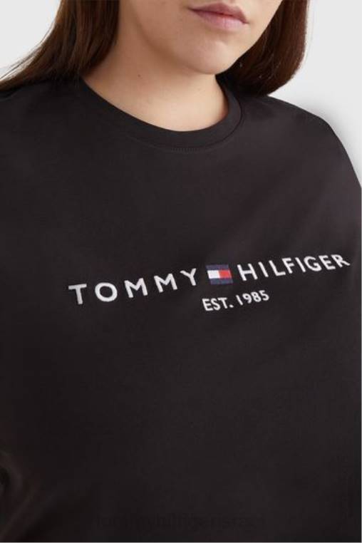 חולצת טריקו עקומה NX203010 שָׁחוֹר Tommy Hilfiger