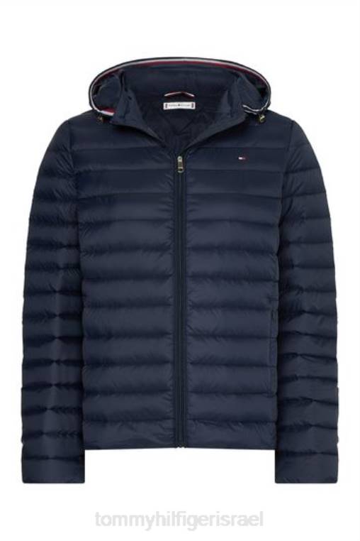 מעיל פוך קל משקל מעוקל לנשים NX203048 כְּחוֹל Tommy Hilfiger