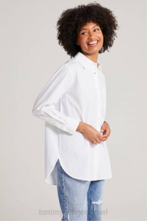 חולצה אוברסייז NX203054 לבן Tommy Hilfiger