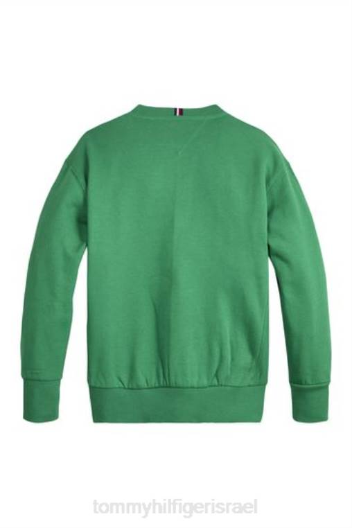 סווטשירט אפליקציית חוט NX203065 ירוק Tommy Hilfiger