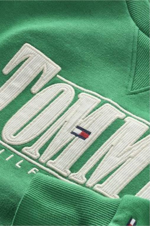 סווטשירט אפליקציית חוט NX203065 ירוק Tommy Hilfiger