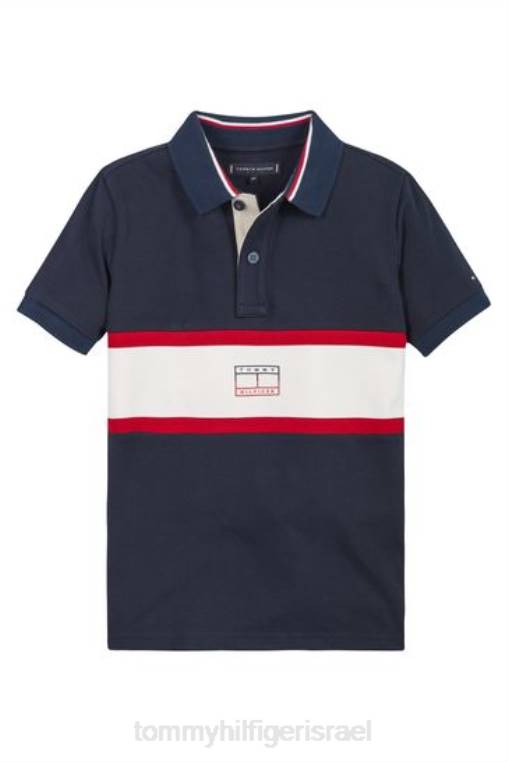 חולצת פולו קולורבלוק חיונית NX203071 כְּחוֹל Tommy Hilfiger