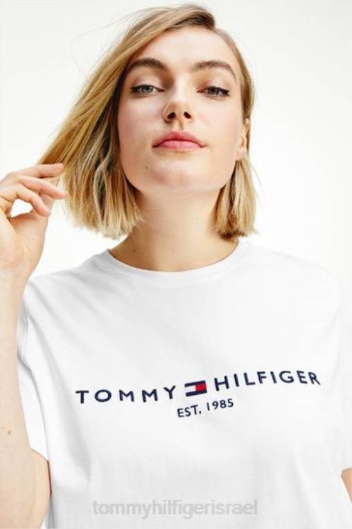 חולצת טריקו עם צווארון עקום NX203088 לבן Tommy Hilfiger