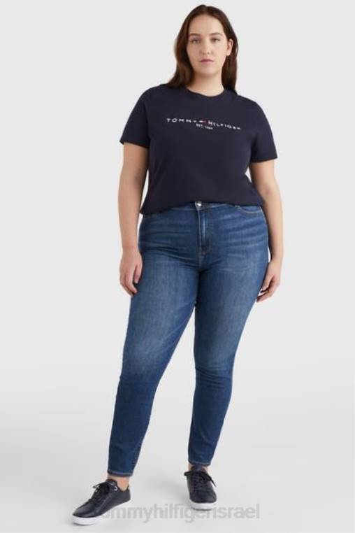 חולצת טריקו עם צווארון עקום NX203093 כְּחוֹל Tommy Hilfiger