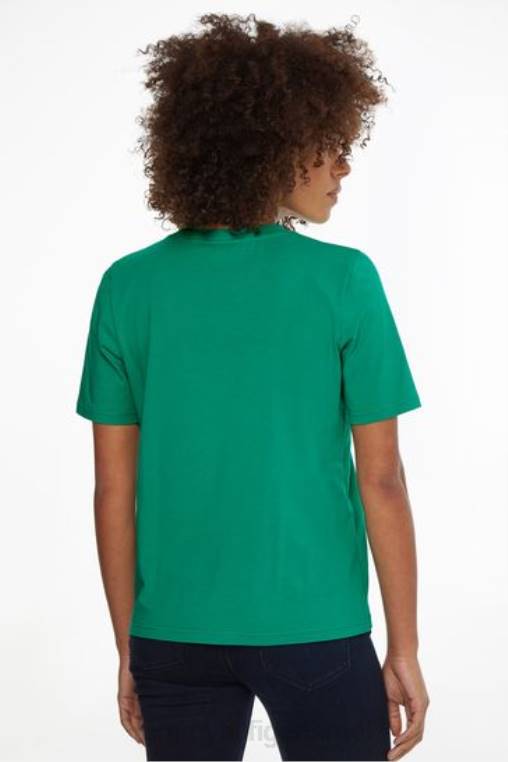 חולצת טריקו חיונית ממותגת NX203095 ירוק Tommy Hilfiger