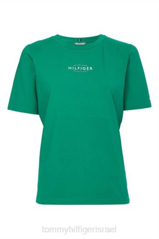 חולצת טריקו חיונית ממותגת NX203095 ירוק Tommy Hilfiger