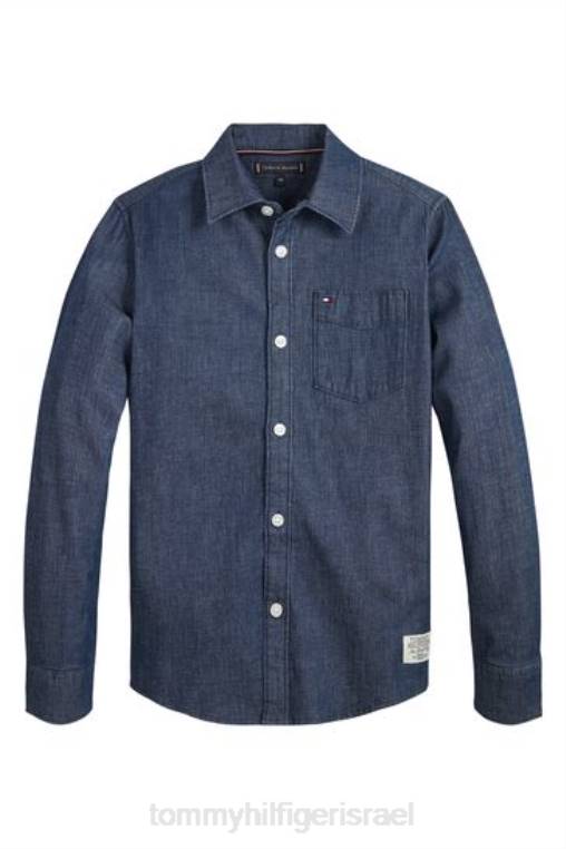 חולצת ג'ינס נמתחת NX203100 כְּחוֹל Tommy Hilfiger