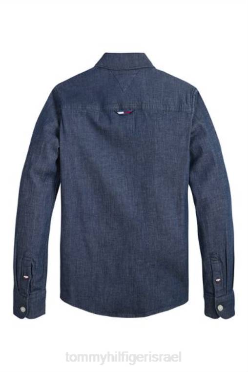 חולצת ג'ינס נמתחת NX203100 כְּחוֹל Tommy Hilfiger