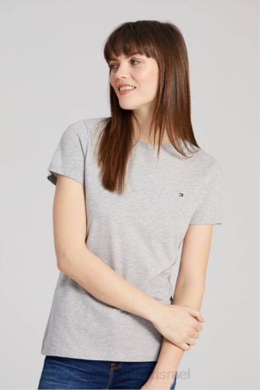 חולצת טי עם צווארון צווארון NX203131 אפור Tommy Hilfiger