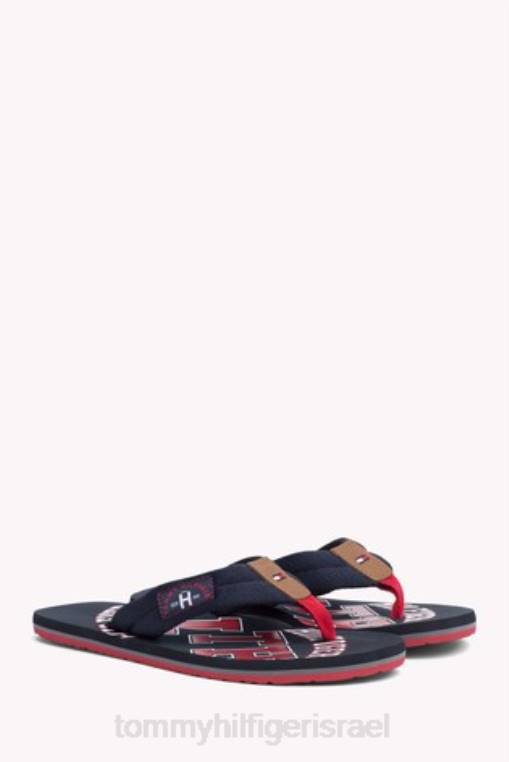 סנדלי חוף חיוניים NX203140 שחור/אדום Tommy Hilfiger