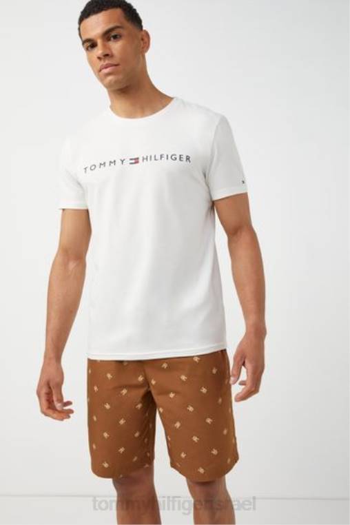 סט פיג'מות עם שרוולים קצרים NX203156 לבן Tommy Hilfiger