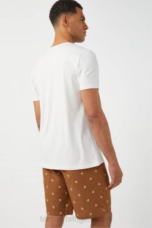 סט פיג'מות עם שרוולים קצרים NX203156 לבן Tommy Hilfiger