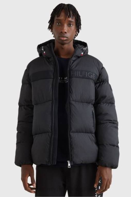 מעיל פחזנית גבוה NX203170 שָׁחוֹר Tommy Hilfiger