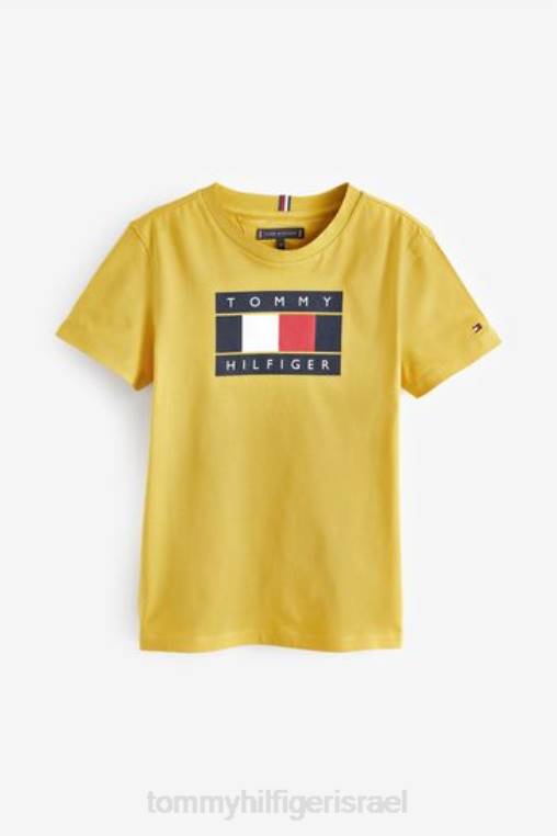 חולצת טריקו עם דגל פסים גלובליים NX203173 צהוב Tommy Hilfiger