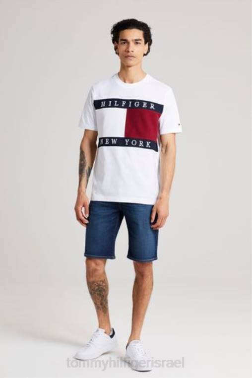 חולצת דגל NX203185 לבן Tommy Hilfiger